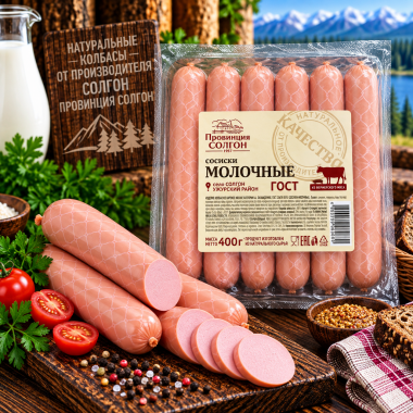 Сосиски в амипак г/у,  Молочные 400г