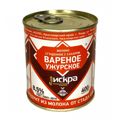 Сгущенное молоко Искра вареная 8,5% 400г